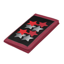 Red and Grey Star-Designed Wallet
