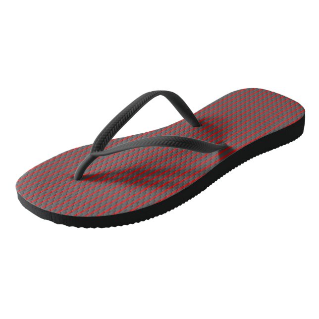Red and Grey Stripes Jandals (Angled)