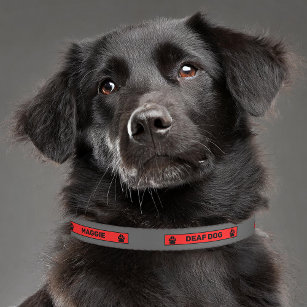 Red And Grey With Black Paws Deaf Dog Awareness Pet Collar