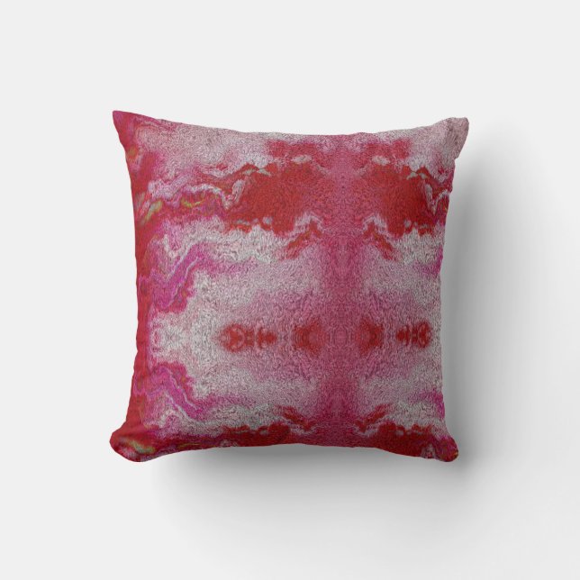 Red and grey wool textured cushion (Front)