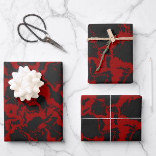 Red and Grey  Wrapping Paper Sheet