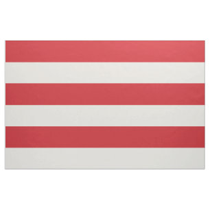 Red and Ivory Wide Stripes Large Scale Fabric