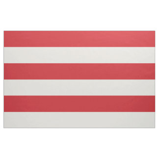 Red and Ivory Wide Stripes Large Scale Fabric