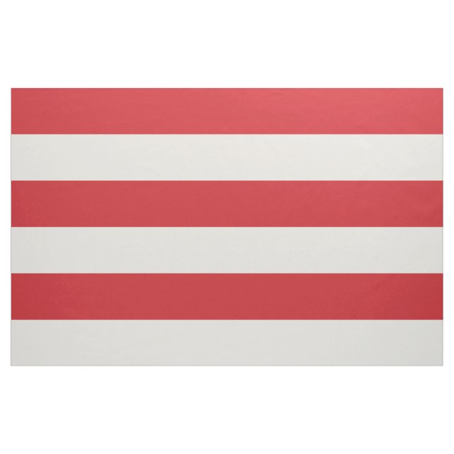 Red and Ivory Wide Stripes Large Scale Fabric (Yard)