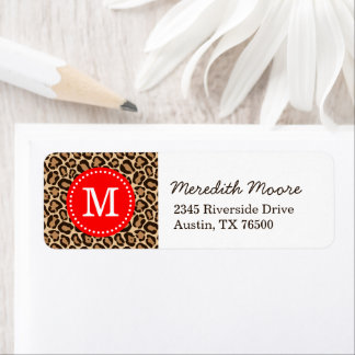 Red and Leopard Print Custom Monogram