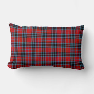 Red and Light Blue Thompson Clan Tartan Lumbar Cushion
