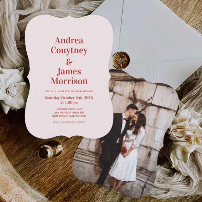 Red and Light Pink Wedding Invitation (Creator Uploaded)
