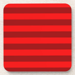 Red and Maroon Stripes Design Coaster
