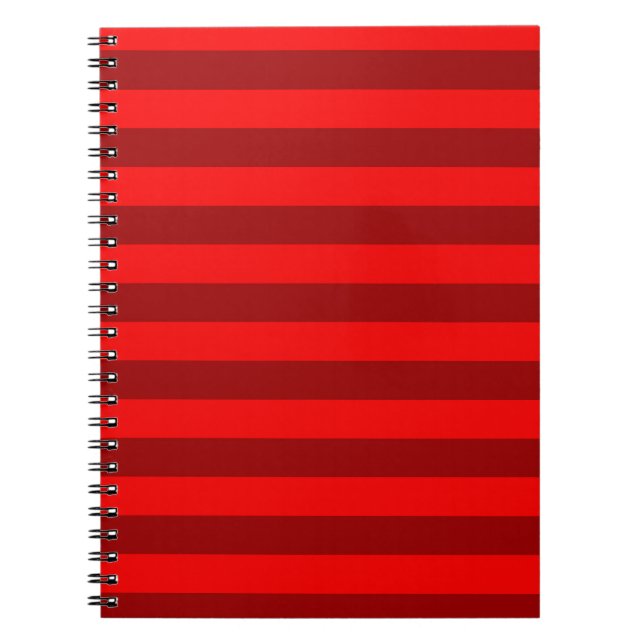 Red and Maroon Stripes Design Notebook (Front)