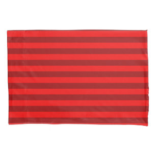 Red and Maroon Stripes Design Pillowcase