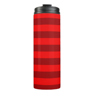 Red and Maroon Stripes Design Thermal Tumbler
