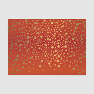 Red and Metallic Gold Confetti Tissue Paper