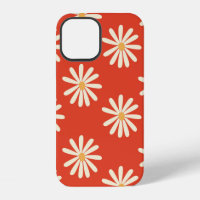 red and mustard 1970's groovy vintage retro floral