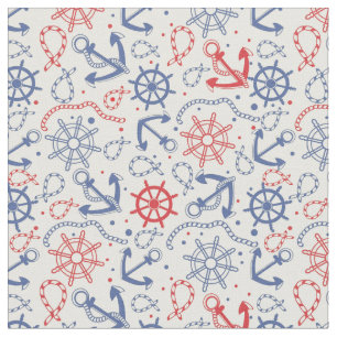 Red and navy background with anchor fabric
