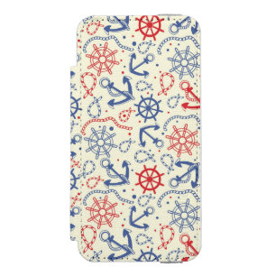 Red and navy background with anchor incipio watson™ iPhone 5 wallet case