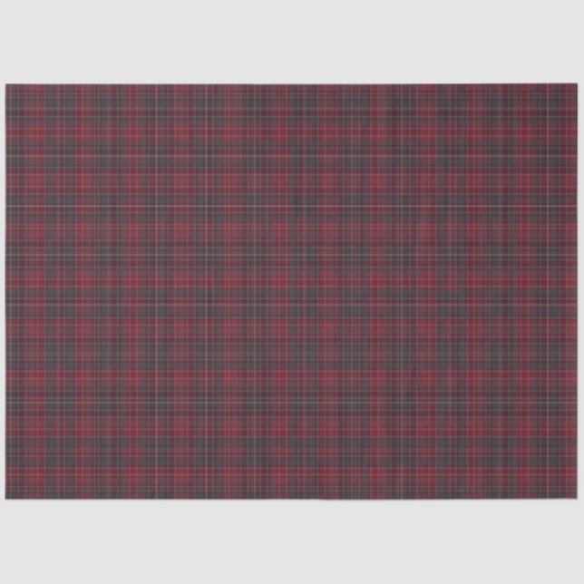 Red and Navy Blue Plaid  Tissue Paper (Front)
