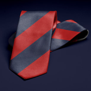 Red and Navy Blue Stripes Tie
