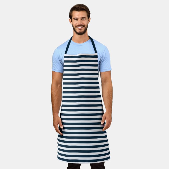 Red and Navy Nautical Series Design 5  Apron (Worn)