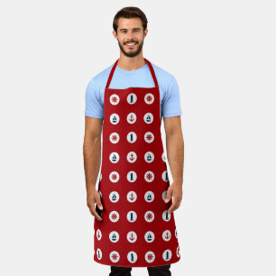 Red and Navy Nautical Series Design 8 Apron