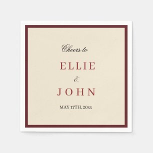 Red And Neutral Formal Wedding Napkin