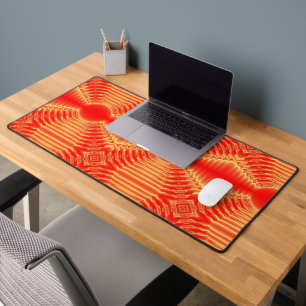 Red and orange abstract pattern desk mat