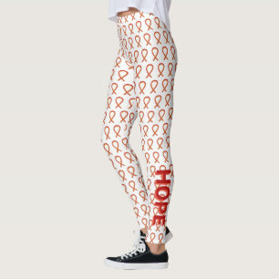 Red and Orange Awareness Ribbon Custom Leggings