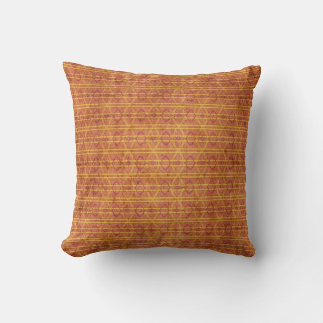 Red and Orange Aztec Pattern Cushion (Front)
