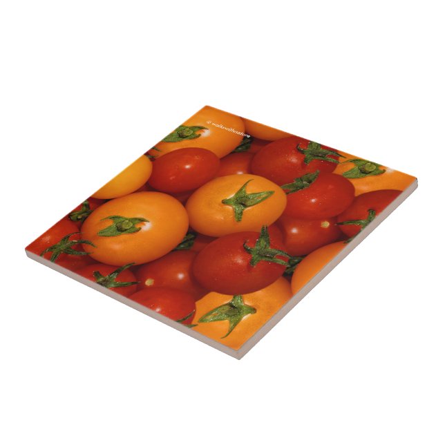 Red and Orange Cherry Tomatoes Tile (Side)