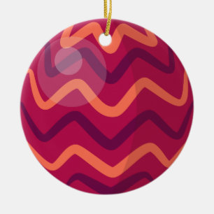 Red and Orange Christmas Baubles Ornament