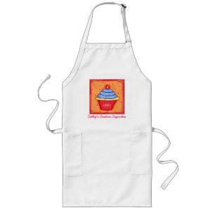 Red and Orange Cupcake Apron Business Personalised