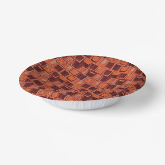 Red and Orange Geometric Ceramic Tile Paper Plate