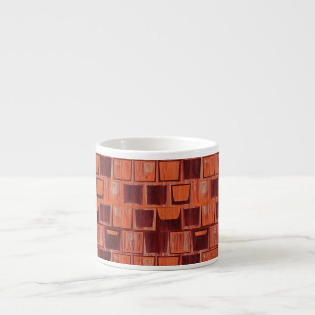Red and Orange Geometric  Espresso Cup (Front)