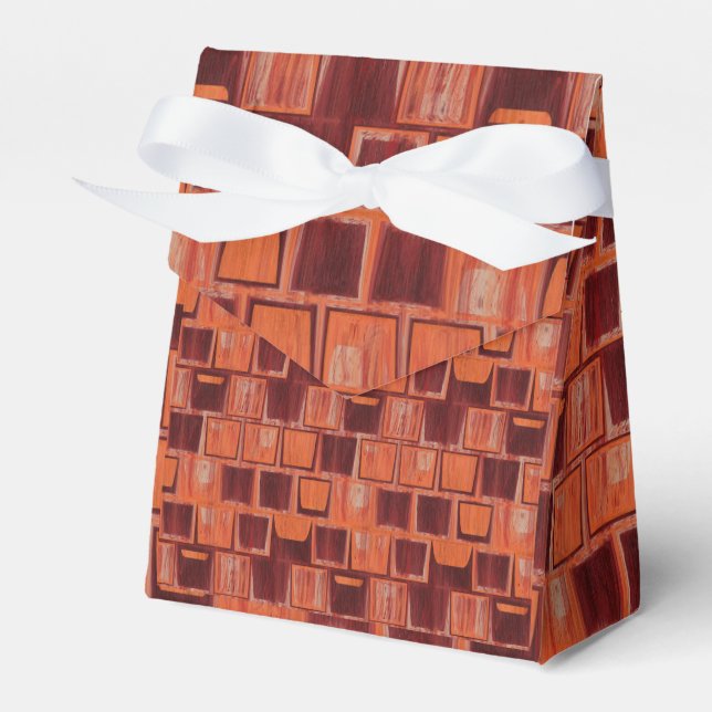 Red and Orange Geometric  Favour Box (Front Side)