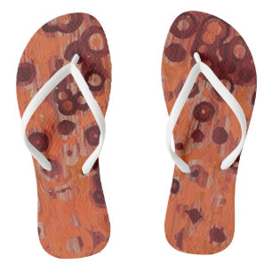 Red and Orange Geometric  Jandals