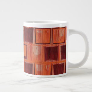 Red and Orange Geometric  Large Coffee Mug