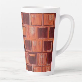 Red and Orange Geometric Latte Mug
