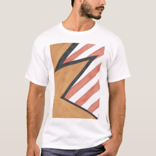 Red and Orange Geometric Motif T-shirt