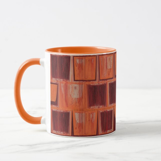 Red and Orange Geometric Mug (Left)