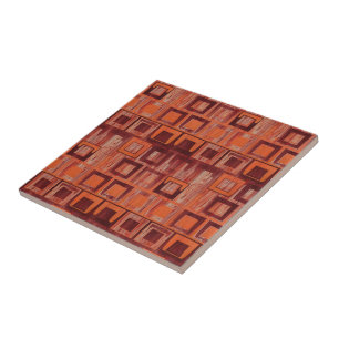 Red and Orange Geometric Tile