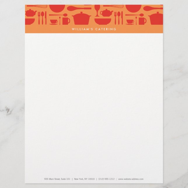 RED AND ORANGE KITCHEN COLLAGE Letterhead (Front)