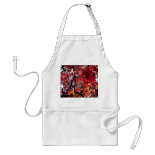 Red and orange leaves standard apron