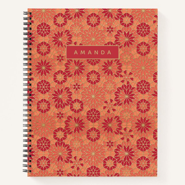 Red and orange pattern notebook (Front)