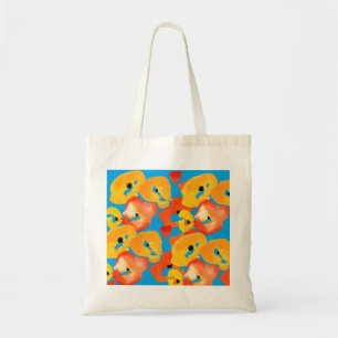Red and orange poppies floral art tote bag