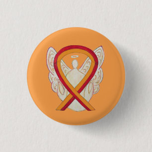 Red and Orange Ribbon Awareness Angel Pins