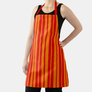 Red and Orange Stripes Design Apron