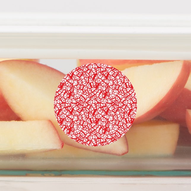 Red and orange wrapping paper with a geometric mot (Affixed)