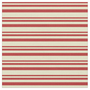 Red and Pale Goldenrod Coloured Stripes Fabric