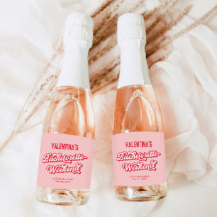 Red and Pink Bachelorette Champagne Sparkling Wine Label