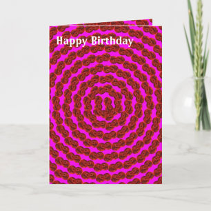 Red And Pink Birthday Lawn Bowls Design, Holiday Card