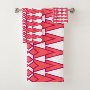 Red and Pink Bowties  Bath Towel Set